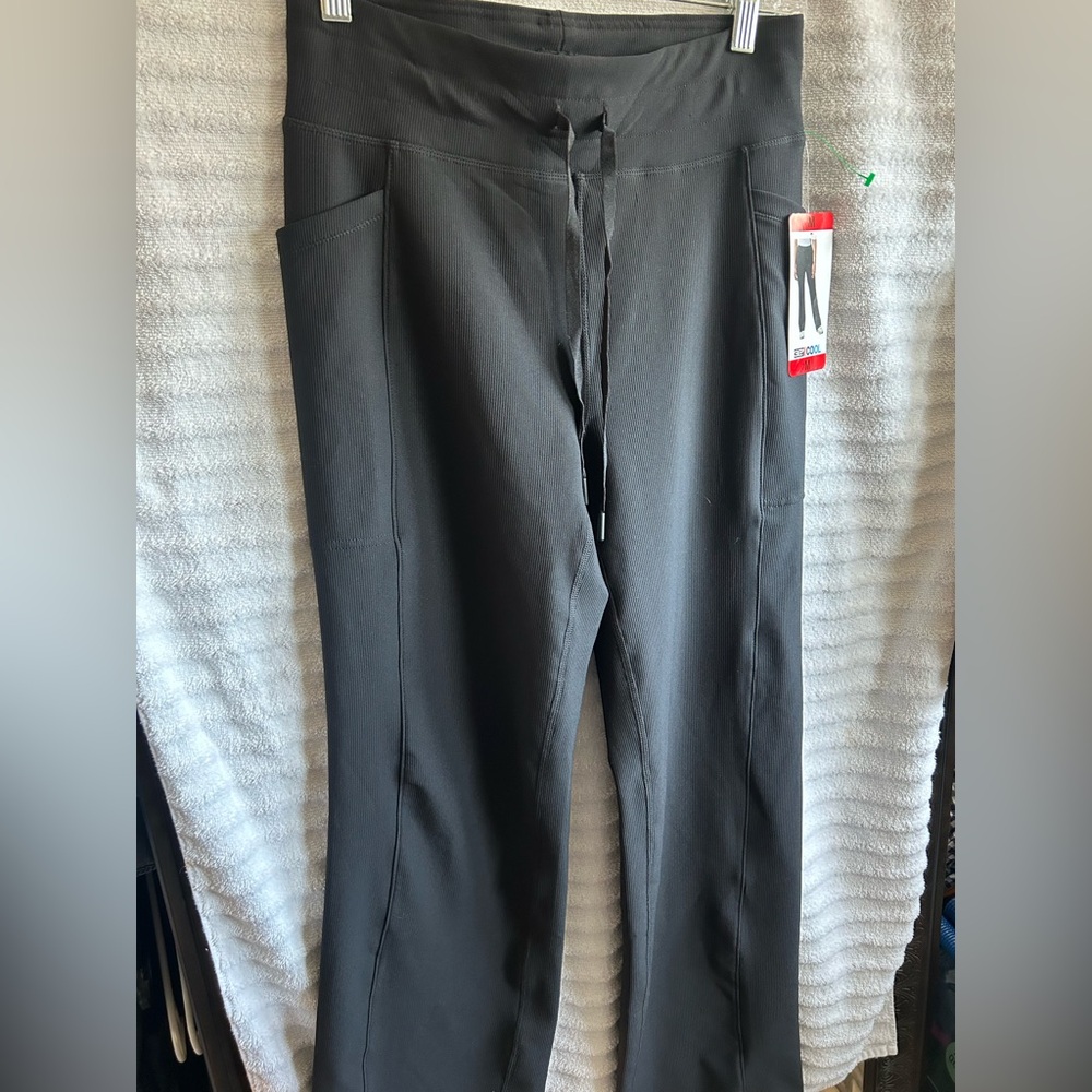 Women's Black Drawstring Waist Active Pants